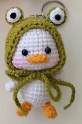 Şapkalı Ördek Amigurumi Organik Anahtarlık Oyuncak - 1