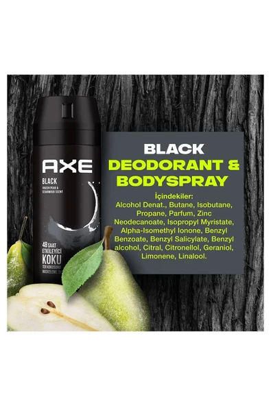 3 Adet Axe Erkek Deodorant & Bodyspray Black 48 Saat Etkileyici Koku Vücut Spreyi 150 Ml - 7