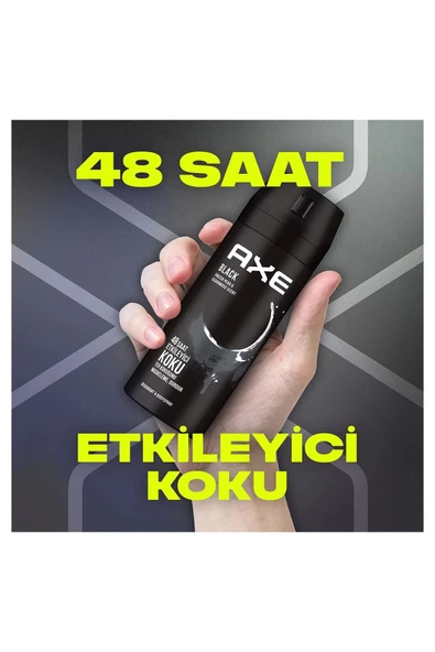 3 Adet Axe Erkek Deodorant & Bodyspray Black 48 Saat Etkileyici Koku Vücut Spreyi 150 Ml - 4