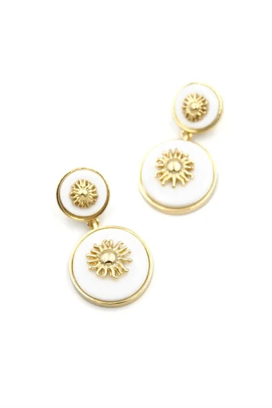 Güneş Küpe - Beyaz - Resim 2