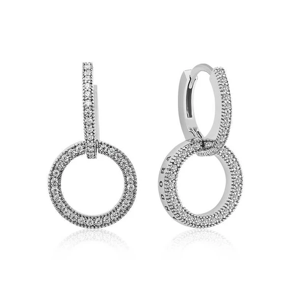 Gümüş İç İçe Geçmiş Halka Bayan Küpe ürün görseli 1