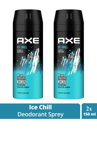 2 Adet Axe Ice Chill Erkek Deodorant Sprey 150 Ml