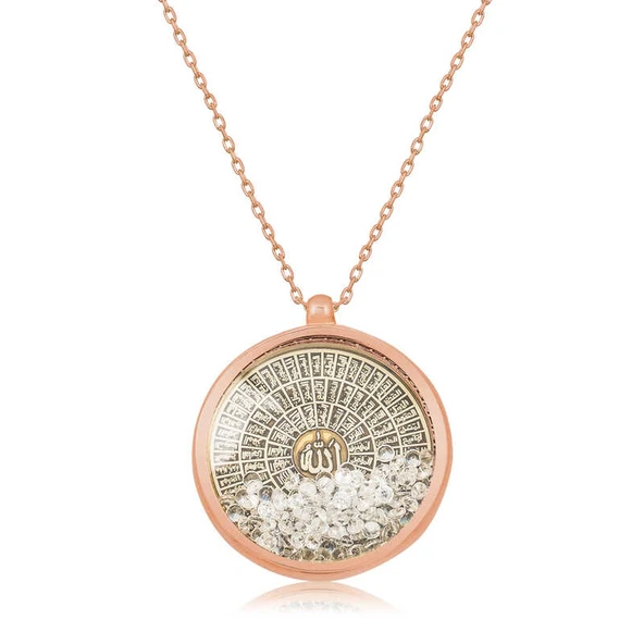 Gümüş Rose Esmaül Hüsna Bayan Kolye ürün görseli 1