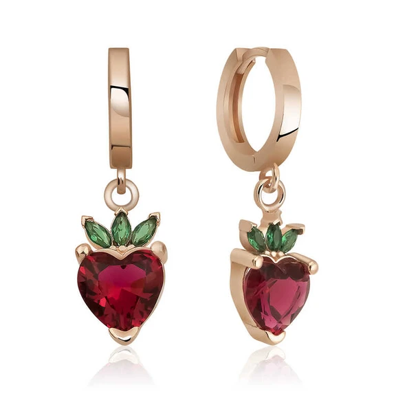 Gümüş Çilek Figür Meyve Küpe ürün görseli