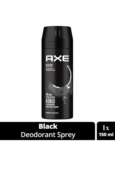 Axe Erkek Deodorant & Bodyspray Black 48 Saat Etkileyici Koku Vücut Spreyi 150 Ml