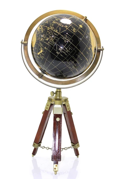 Tripod Standlı Dönen Dekoratif Dünya YerKüre Harita Hediyelik - 1