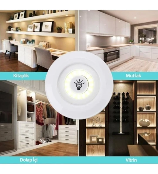 Kablosuz Uzaktan Kumandalı 3lü Led Lamba Seti - Resim 2