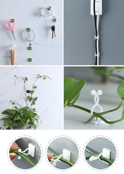 Sarmaşık ve Kablo Düzenleyici Çok Amaçlı Klips 10 Adet - Resim 3