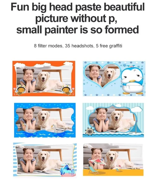 Unicorn Temalı Anında Baskılı Çocuk Kamerası Print Kamera | Çift Kamera, 2,0″ Ekran, Silikon Kılıf - 4