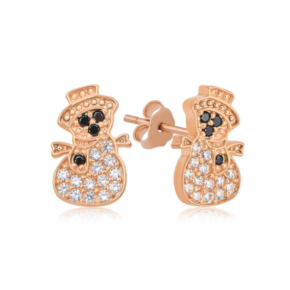 Gümüş Rose Kardan Adam Kadın Küpe ürün görseli 1