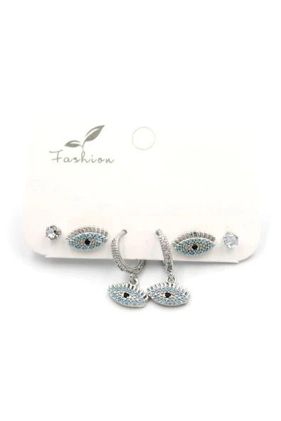 Çoklu Göz Küpe - Gümüş