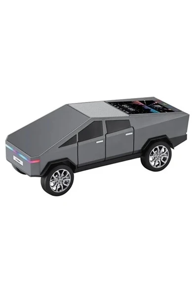 D68 Cyber Model Araba Tasarımlı Bluetooth Hoparlör 15w Güçlü Ses Rgb Led /tws/usb Gri - Resim 2