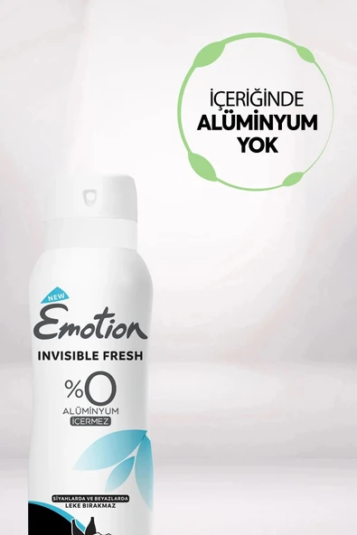 3 Adet Emotion Invisible Fresh Black & White Kadın Deodorant 150ml Vegan, Leke Bırakmaz - 5