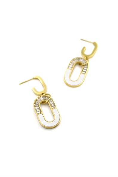 Baget Taşlı  Küpe - Altın - 2