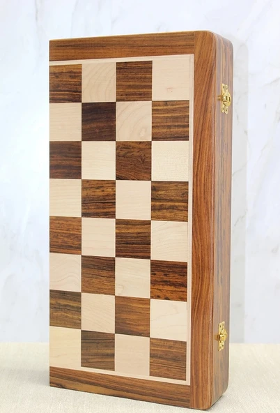 Mıknatıs Taşlı Ahşap Katlanabilir Kutulu Satranç Oyunu 40 Cm G225 - Resim 2