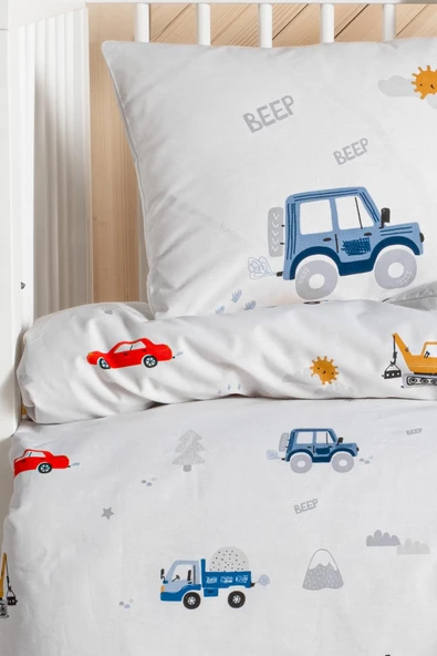 Kanz Ranforce Bebek Nevresim Takımı Knz-001 Digger Cars - 3