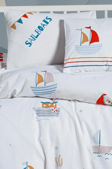 Kanz Ranforce Bebek Nevresim Takımı Knz-001 Sailboats - 4