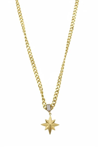 Kutup Yıldızı Zincir Kolye - Altın