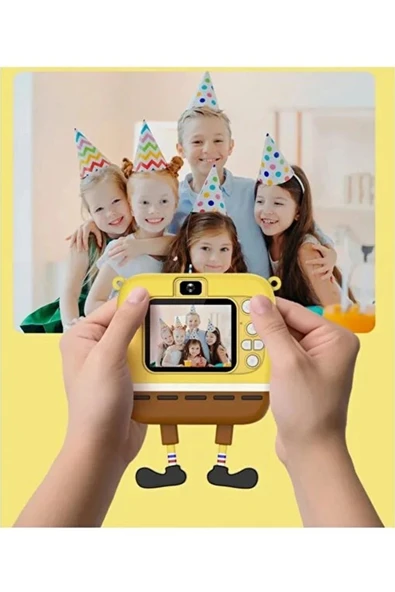 Sünger Bob Tasarımlı Yeni Nesil Çocuk Dijital Mini Fotoğraf Makinesi Çift Kamera - 6