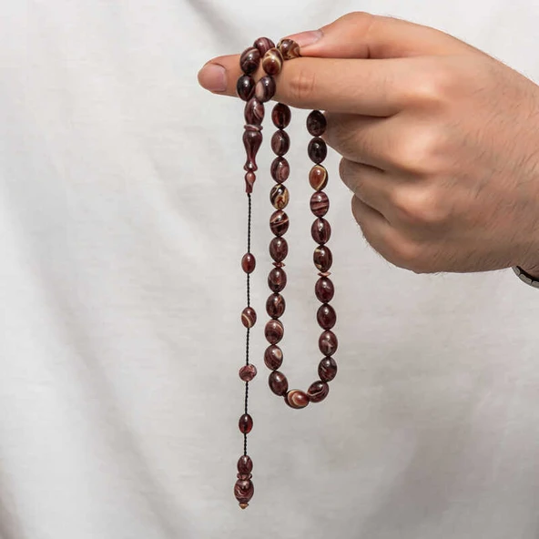 Sıkma Kehribar Tesbih - Resim 3