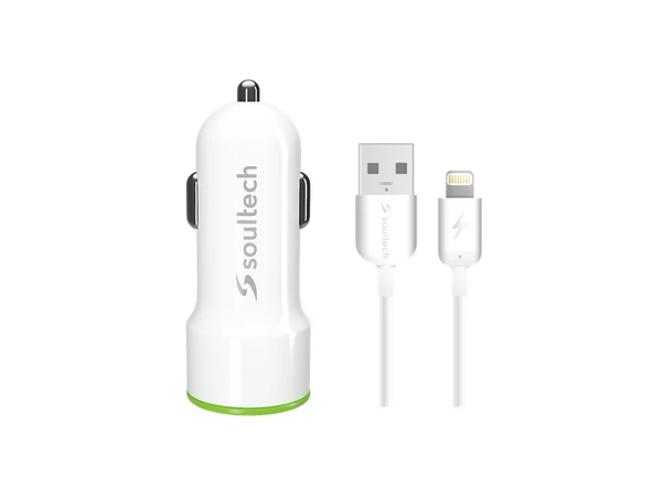 Soultech SC322B 2.1A Lightning Kablolu Araç içi Şarj Aleti Set - 1
