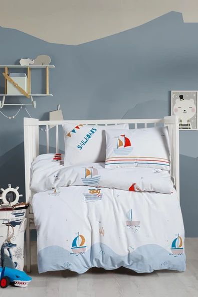 Kanz Ranforce Bebek Nevresim Takımı Knz-001 Sailboats - 1