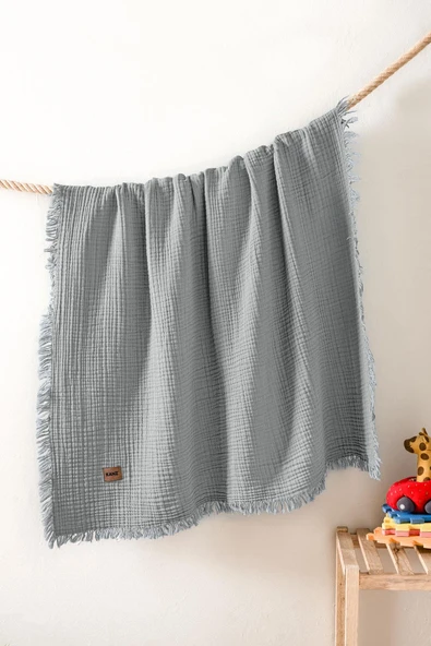 Kanz Bebek 4 Kat Müslin Örtü Knz-027 Gri - 1