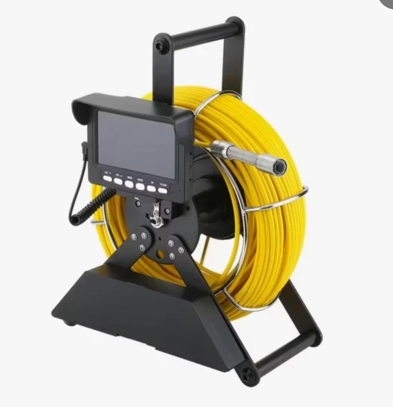 Profosyonel Ekranlı Kameralı 30 Metre Fiber Kablo Yılan Endoskop Kameralı Hafıza Kart Girişli Kuyu, Sondaj, Kanalizyasyon Kamerası 8 Mm 4.3 Inc - 4