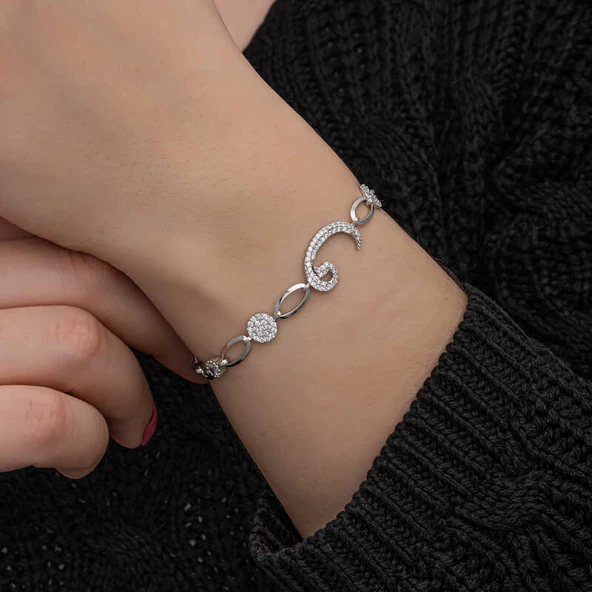 Gümüş Vav Kadın Bileklik - Resim 5