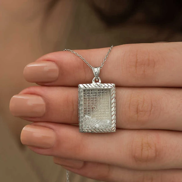 Gümüş Esma’ül Hüsna Yazılı Kolye - Resim 2