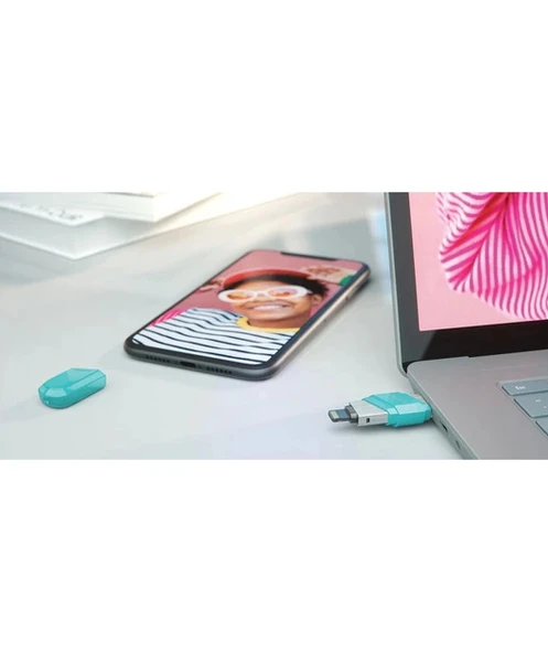 SanDisk iXpand Flash Drive Flip 128GB, Mint color - Resim 8