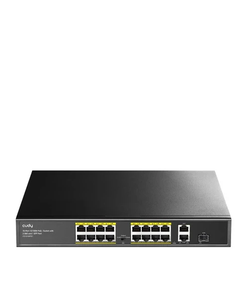 CUDY 16Port 10/100 PoE+2GB Up200W Switch