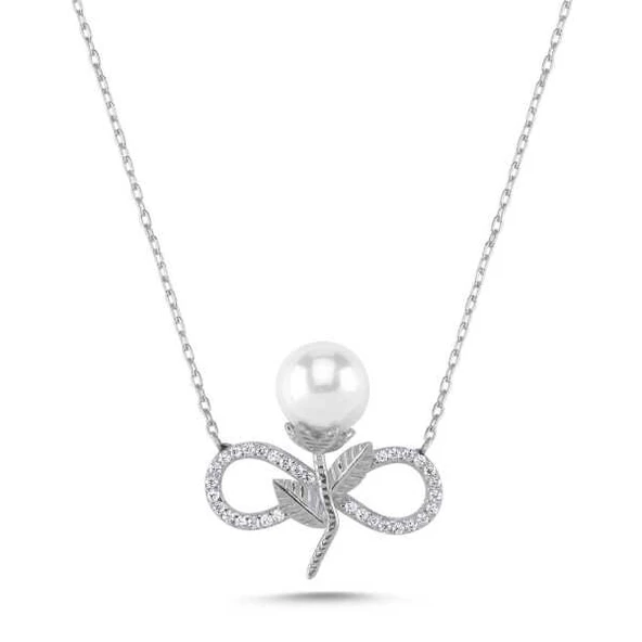 Gümüş Sonsuz İnci Bayan Kolye ürün görseli