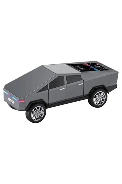 D68 Cyber Model Araba Tasarımlı Bluetooth Hoparlör 15w Güçlü Ses Rgb Led /tws/usb Gri - Resim 2