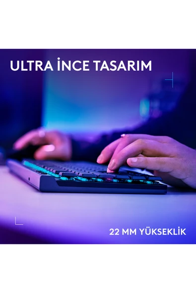 Logitech G515 LIGHTSPEED TKL Düşük Profilli Kablosuz LIGHTSYNC RGB İngilizce Oyun Klavyesi, Siyah - Resim 4