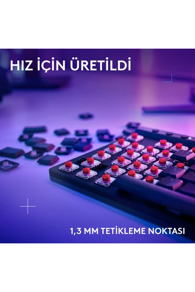 Logitech G515 LIGHTSPEED TKL Düşük Profilli Kablosuz LIGHTSYNC RGB İngilizce Oyun Klavyesi, Siyah - Resim 3