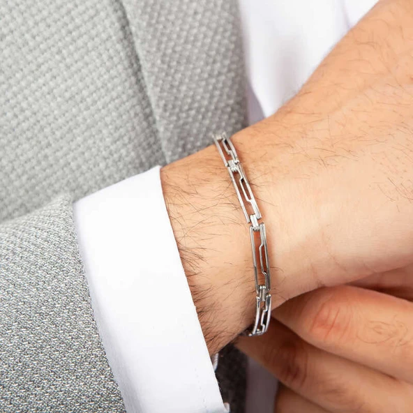 Gümüş Oksitli Erkek Bileklik - 2