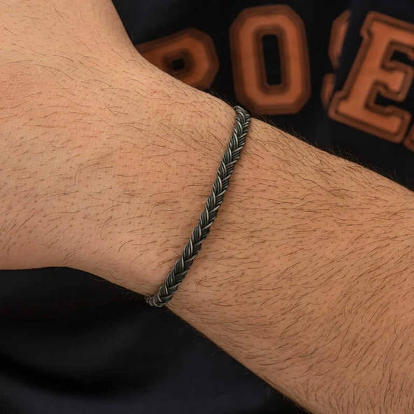 Gümüş Kazaziye Örgü Bileklik - 2