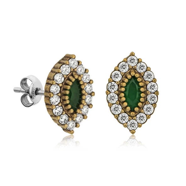 Gümüş Otantik Mekik Çivili Bayan Küpe ürün görseli 1