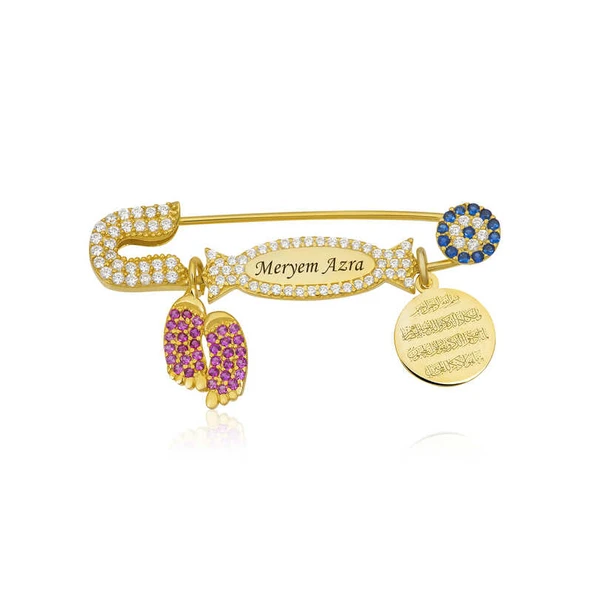 Gümüş İsimli Bebek Yaka İğnesi ürün görseli 1