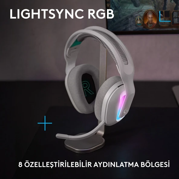 Logitech G522 LIGHTSPEED LIGHTSYNC RGB Kablosuz Bluetooth Oyuncu Kulaklığı - Beyaz - 2