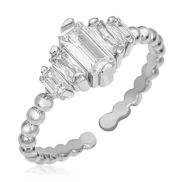 Gümüş Ayarlanabilir Baget Kadın Yüzük ürün görseli