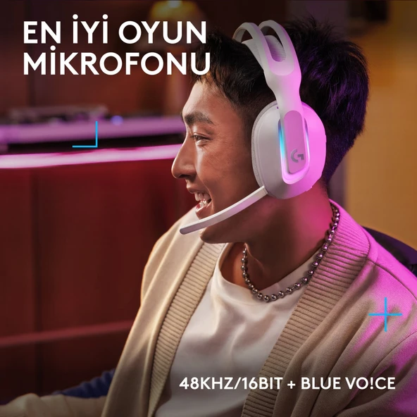 Logitech G522 LIGHTSPEED LIGHTSYNC RGB Kablosuz Bluetooth Oyuncu Kulaklığı - Beyaz - 7