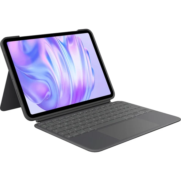 Logitech Combo Touch 11 inç iPad Pro M4 ile Uyumlu Türkçe Klavyeli Tablet Kılıfı - Gri ürün görseli 1