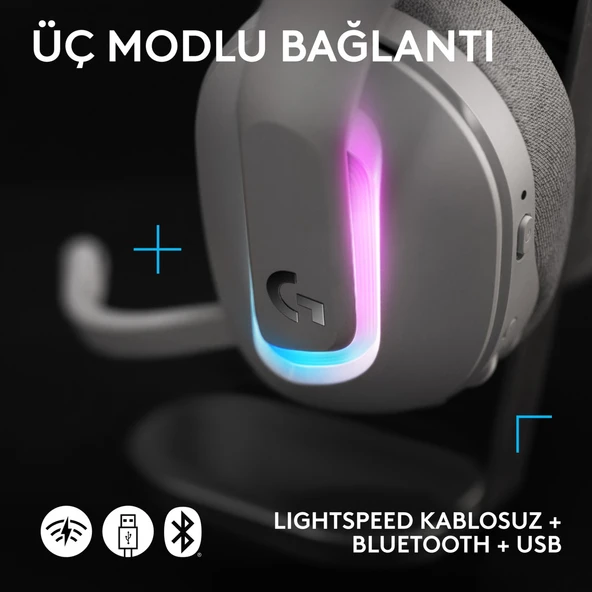 Logitech G522 LIGHTSPEED LIGHTSYNC RGB Kablosuz Bluetooth Oyuncu Kulaklığı - Beyaz - 3