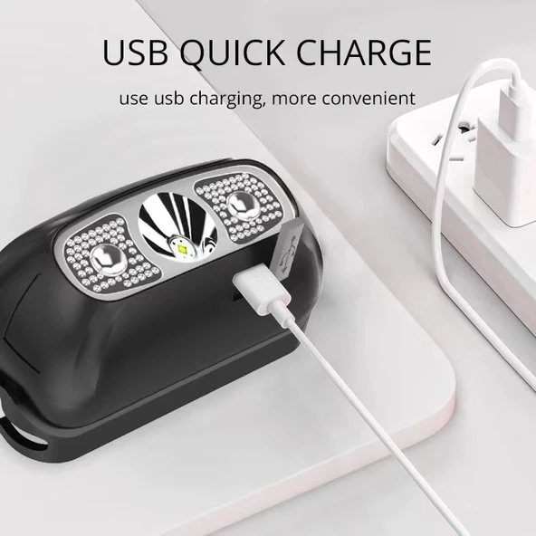 Baretta Brt61 Xpe Pearls Led Hareket Sensörlü Mini Usb Şarjlı Kafa Feneri - 4