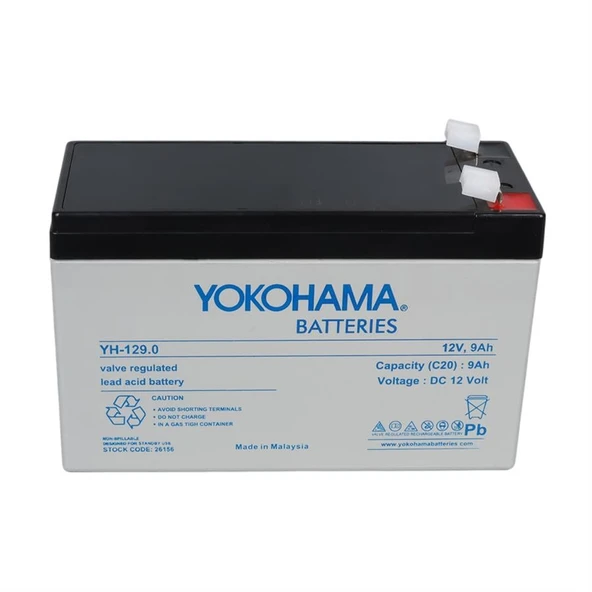 Yokohama YH-129.0 12 Volt - 9 Amper Akü (150X65x90 Mm) - 2