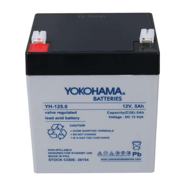 Yokohama YH-125.0 12 Volt - 5 Amper Akü (90X70x101 Mm) - 3