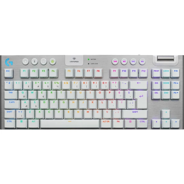 Logitech G915 X LightSpeed TKL Düşük Profilli Rgb Aydınlatmalı GL Blue PC/Mac Için Kablosuz Ingilizce Q Oyun Klavyesi, Beyaz ürün görseli