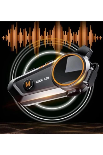 C50 Motosiklet Intercom Kask Kulaklık 1000 Mah Rgb Işıklı Bluetooth Kulaklık Ip67 - 2